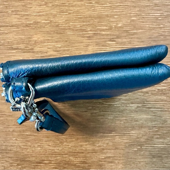 Coach Metallic Blue Leather Wristlet - Picture 6 of 10